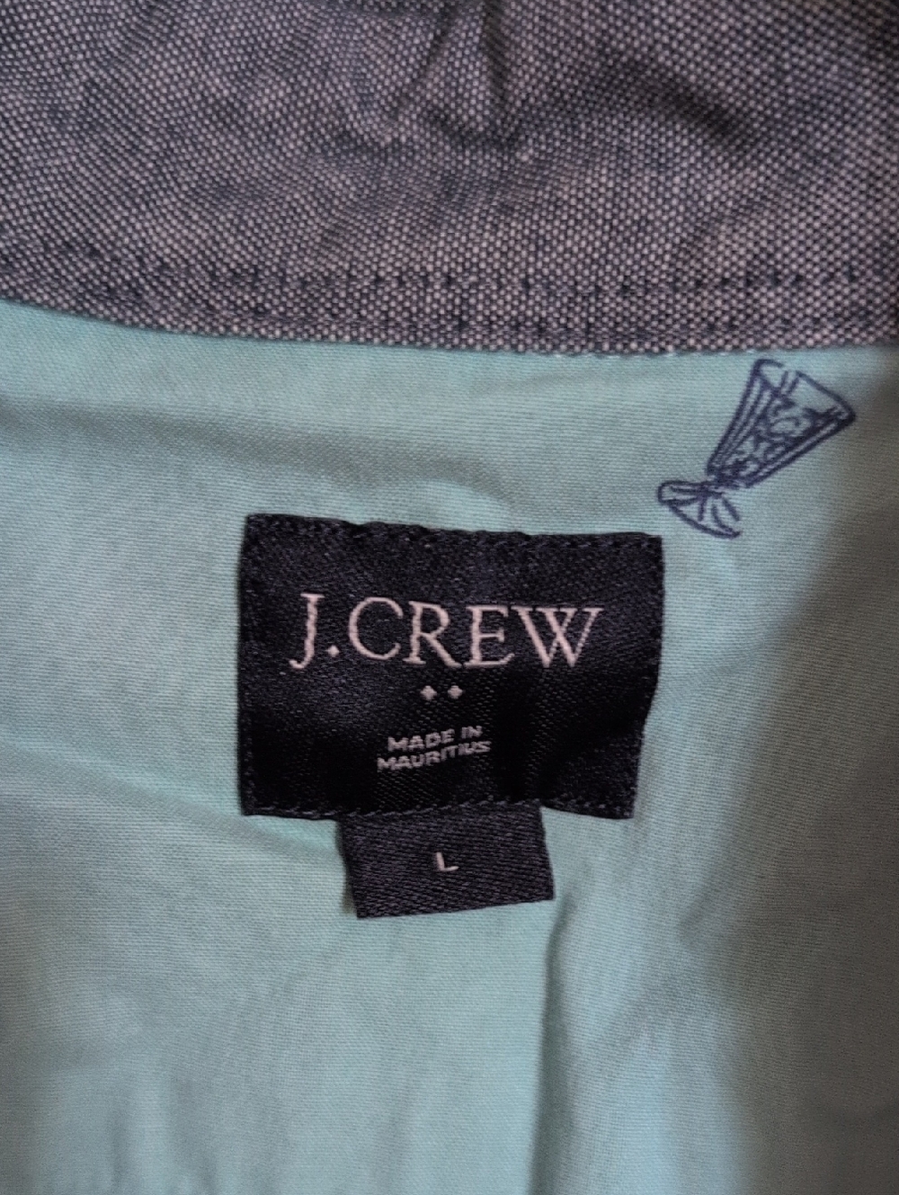 J. Crew Mint Aqua Top with Navy Label